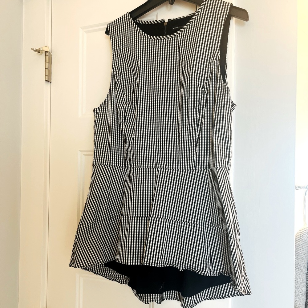 White House Black Market Peplum Blouse Size 12